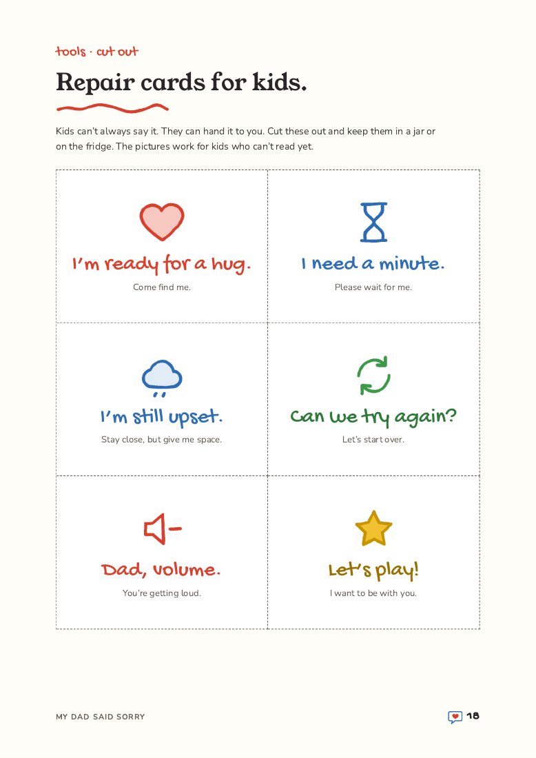 Page: repair cards for kids